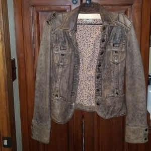 June Distressed 100% Leather Jacket